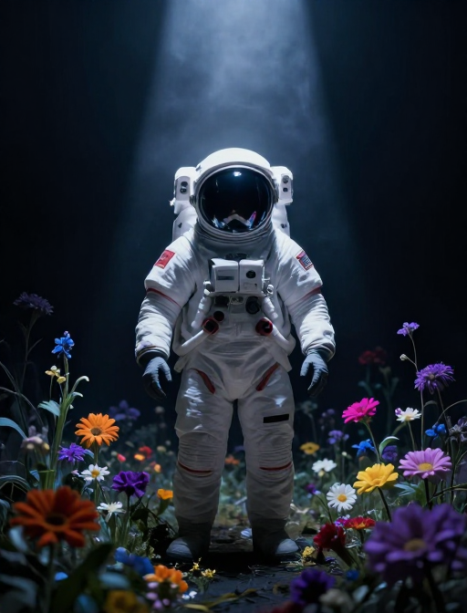 梦核宇航员花环光影艺术