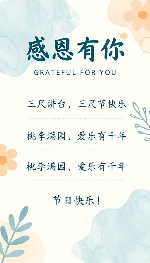 清新简约教师节感恩海报:温柔治愈的视觉表达