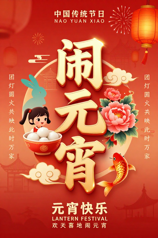 闹元宵·新春佳节海报