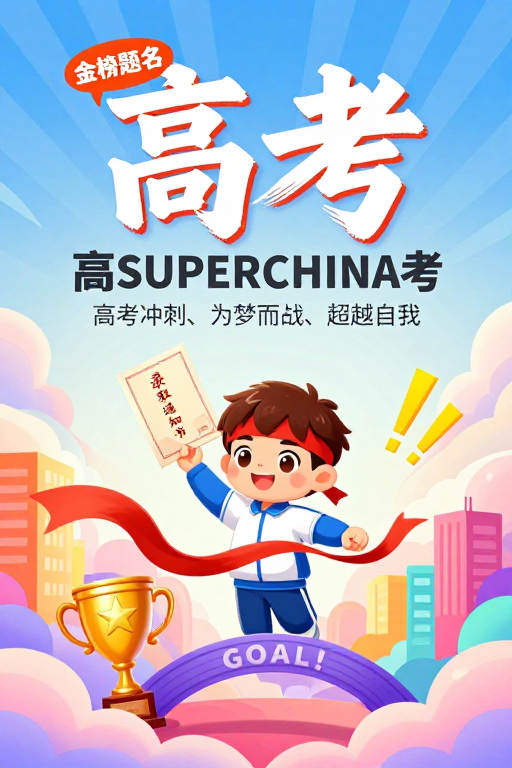 高考冲刺青春励志插画设计