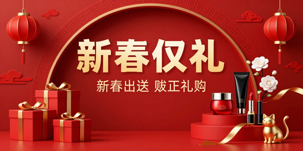 喜庆红妆：传统中式节日促销海报