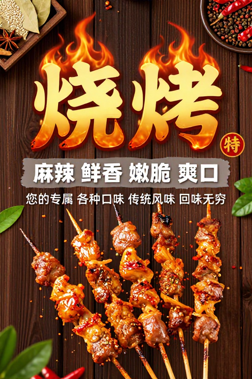 烈焰炙烤·传统风味美食盛宴