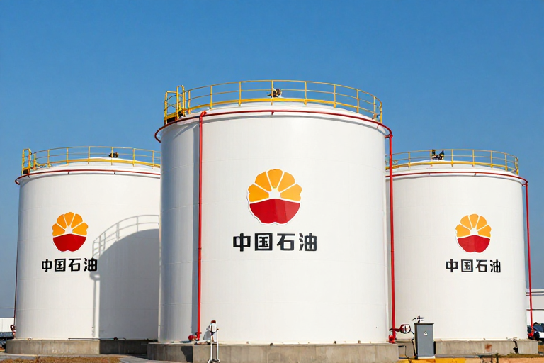 中国石油大型储油罐工业摄影实拍图