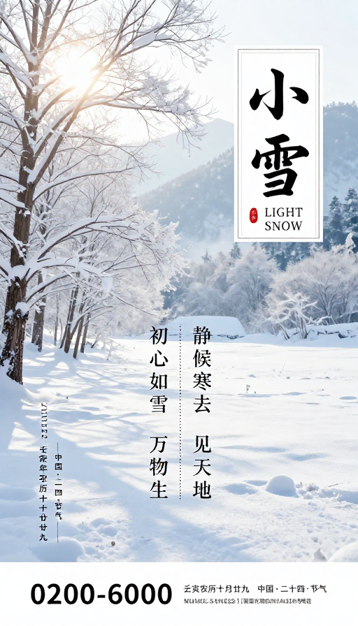 小雪季候·东方雪景意境海报
