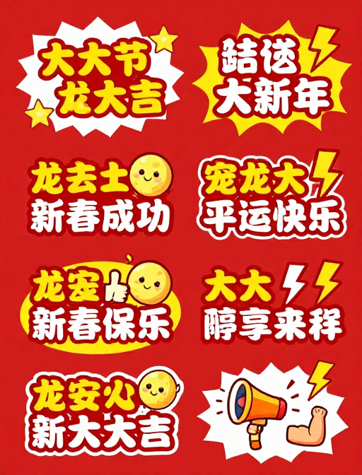 红色活力手绘激励海报，职场新年祝福场景