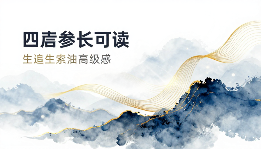 空灵蓝白水墨山水意境