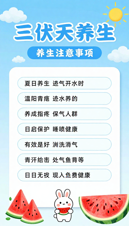 夏日清凉：三伏天养生指南海报