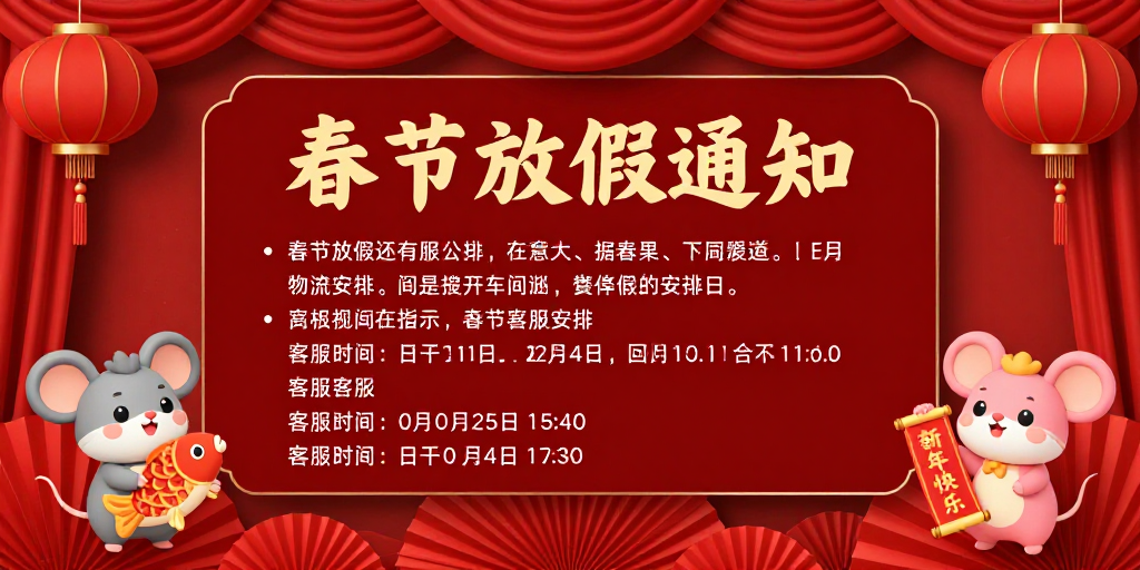 春节放假通知海报