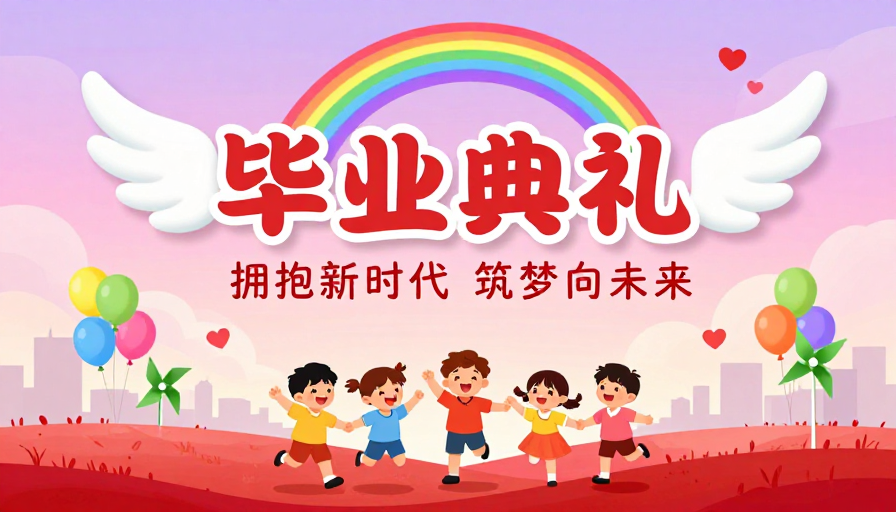 梦幻彩虹毕业季：童趣希望与成长庆典