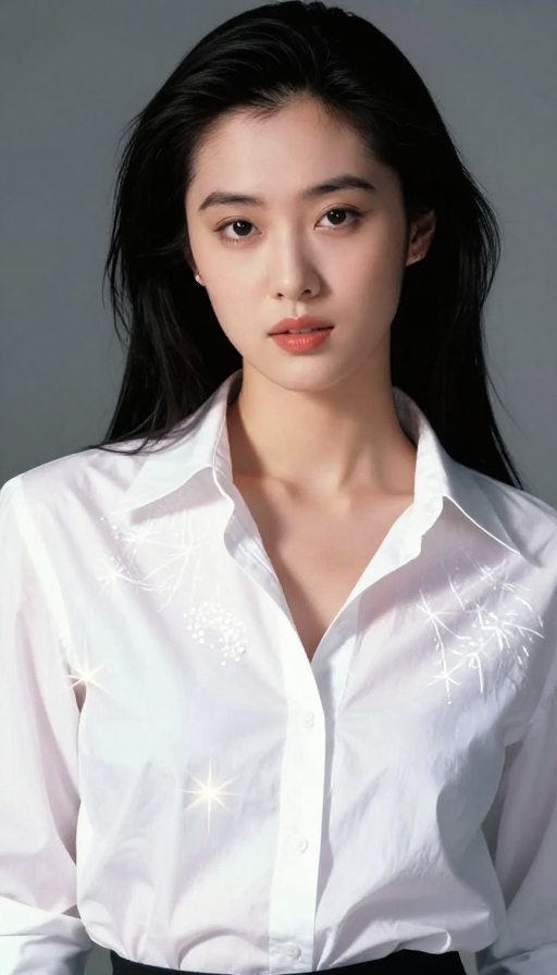 王祖贤同款白衬衫模特，光影雕琢医美高级感