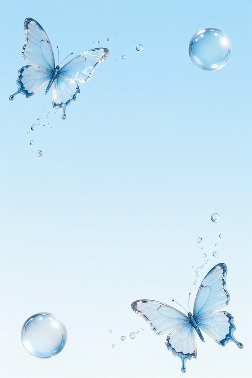清透水韵灵蝶·纯净视觉中心留白设计