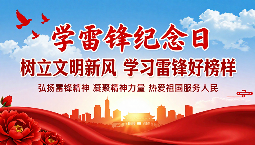 学雷锋纪念日:红蓝视觉下的文明新风颂