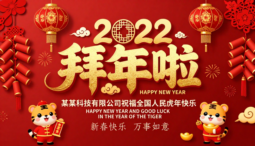 2022红色中国风新年贺岁海报