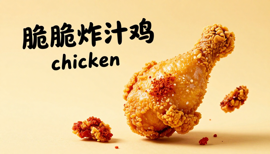 金黄酥脆炸鸡海报,辣味点缀诱人食欲
