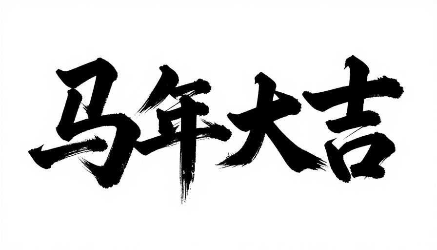 传统毛笔书法'马年大吉'新春贺图