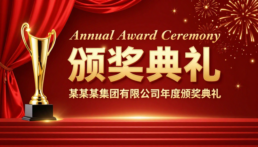红金交织的荣耀盛典：企业年度颁奖现场