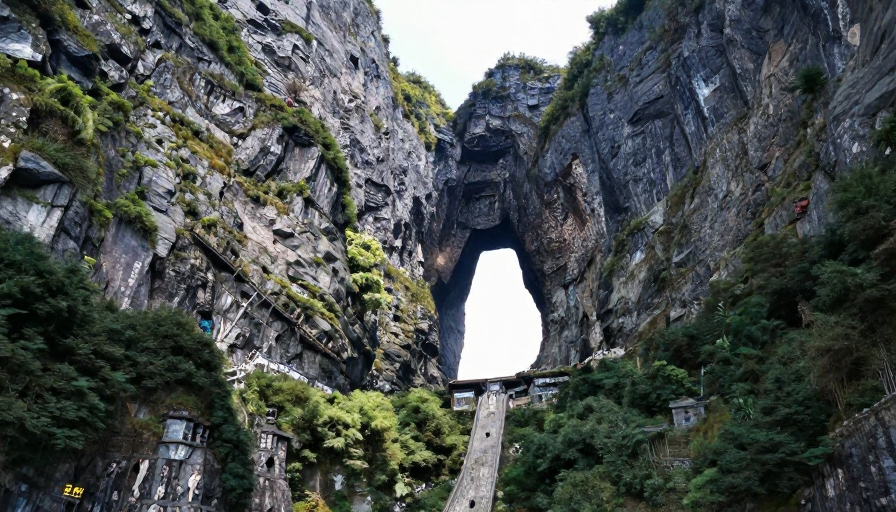湖南天门洞：奇峰绝壁间的自然奇观