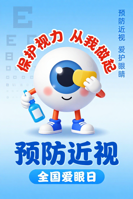 预防近视守护光明——清新童趣公益设计