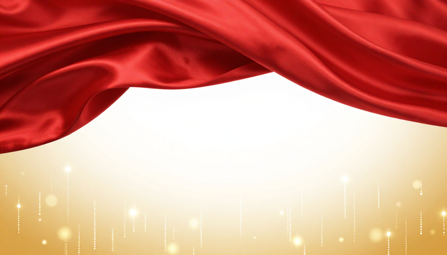 流光溢彩红色丝绸背景典雅节日庆典视觉