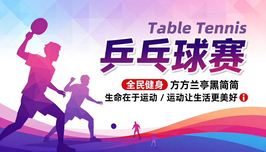 现代几何风乒乓球赛：动感活力的运动盛宴
