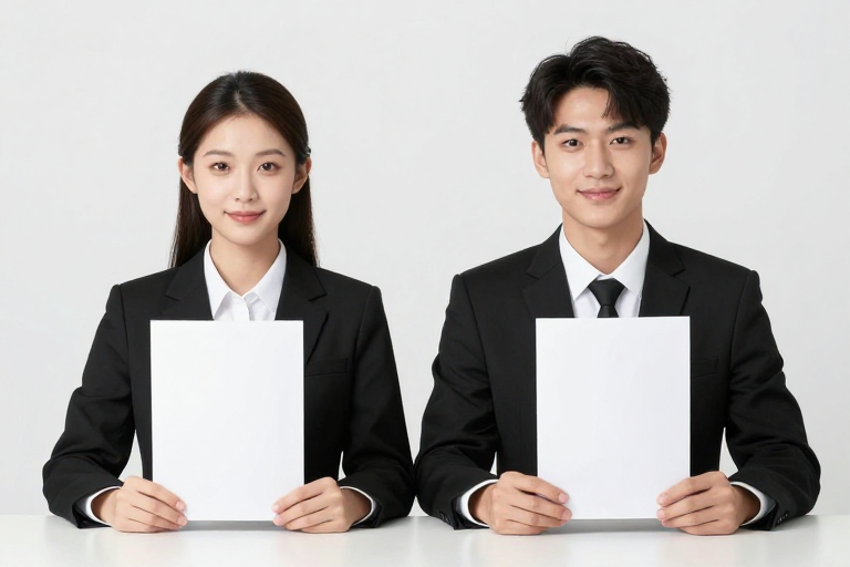 商务精英携手展示专业风采