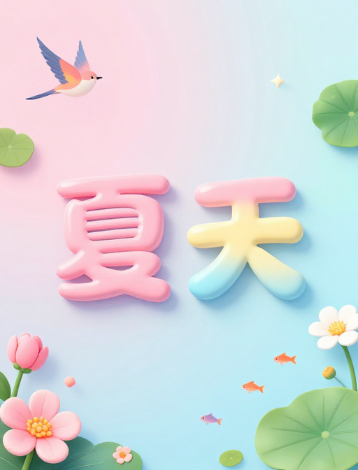 清新夏日:甜美渐变与生机元素