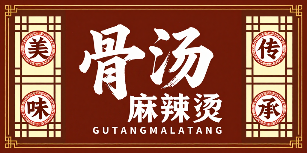 骨汤麻辣烫：典雅中式美食海报