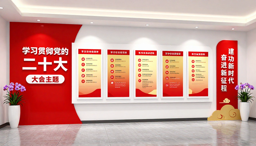 现代党建文化墙设计·二十大精神主题宣传