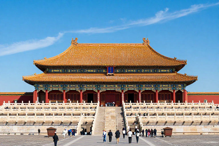 故宫太和殿全景:红墙黄瓦的历史瑰宝