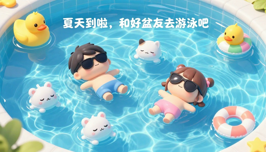 萌趣夏日：3D卡通泳乐时光