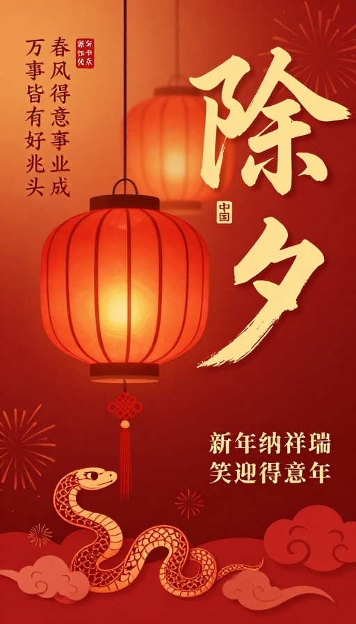 新春佳节：传统宫灯与书法的喜庆画卷