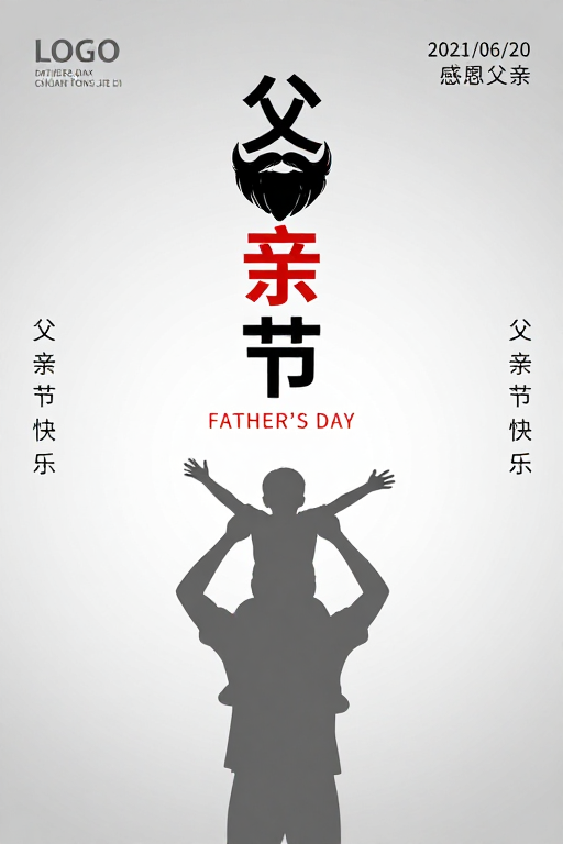 极简父亲节海报：父爱如山，温情致敬