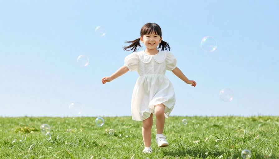 彩虹泡泡中的童真奔跑——清新摄影