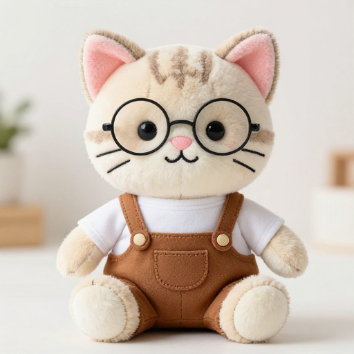 高清毛绒猫咪玩偶,温暖可爱,适合儿童产品宣传
