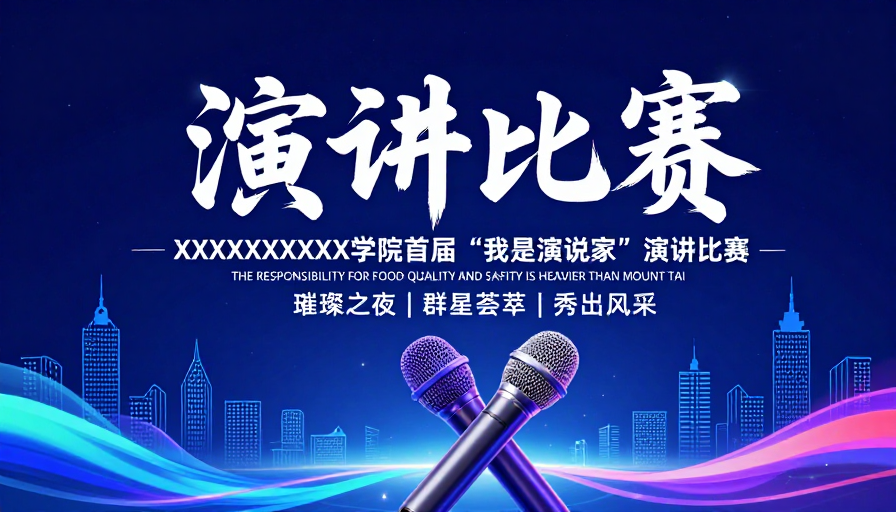 科技舞台·演讲风采：XX学院首届演说家大赛宣传图