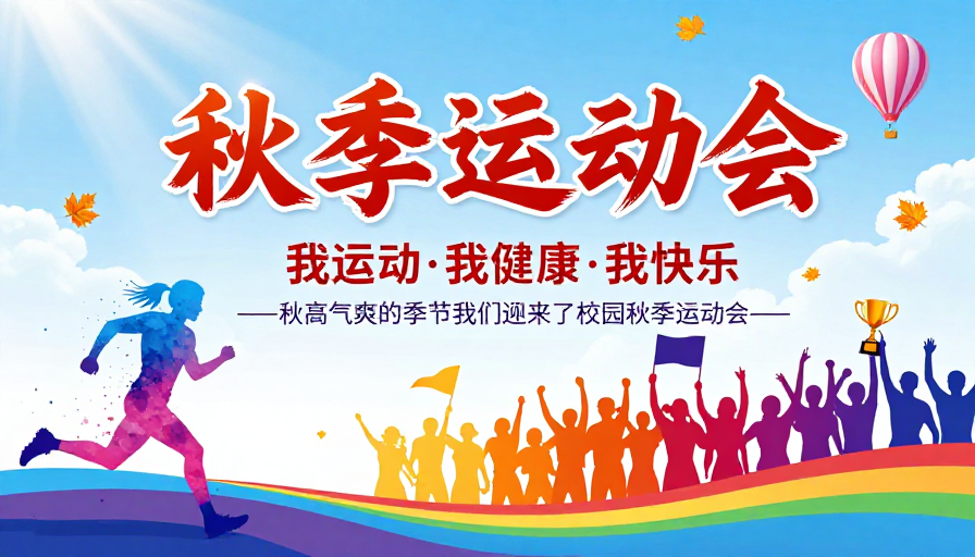 活力金秋：校园秋季运动会热烈海报设计