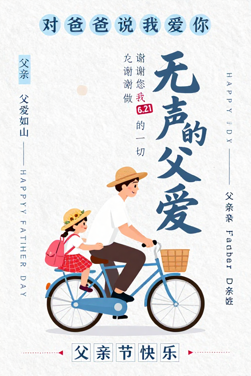 温情父亲节插画：无声父爱传递暖