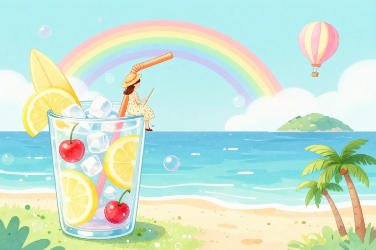 梦幻马卡龙色调海洋少女插画