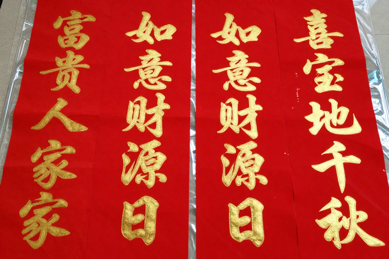 红金春联套装高清商业展示图