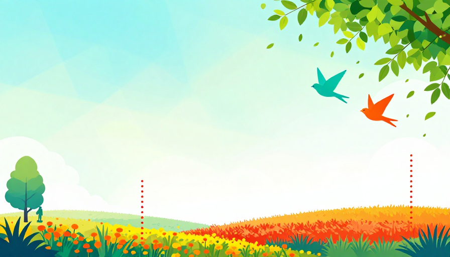 清新自然生态插画背景，适配现代设计