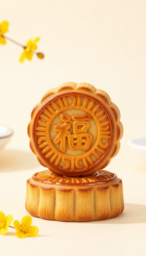 中秋月华:精致福字月饼写真