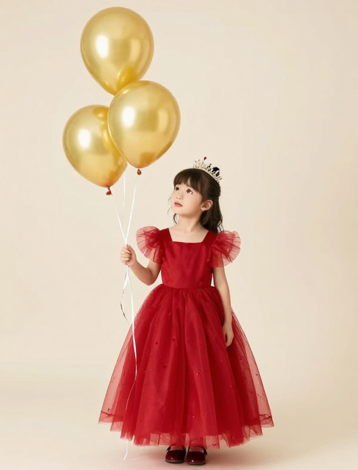 金红梦幻：小女孩生日写真