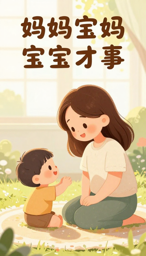 温馨卡通亲子时光：阳光下的育儿美好瞬间