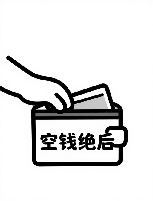 黑线人物掏空钱包:美式极简风财务警示