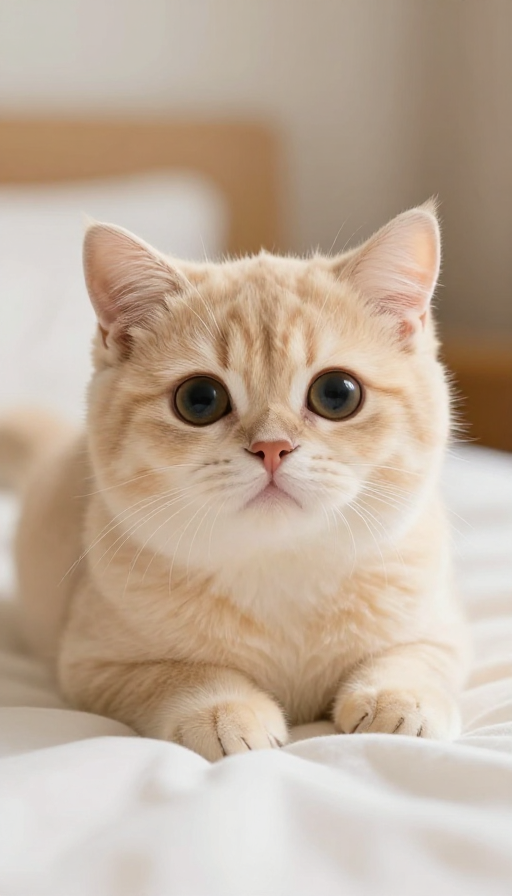奶黄小猫托腮萌照 超写实可爱写真