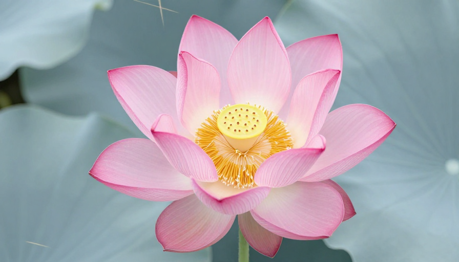 粉红莲花绽放:东方美学光影摄影