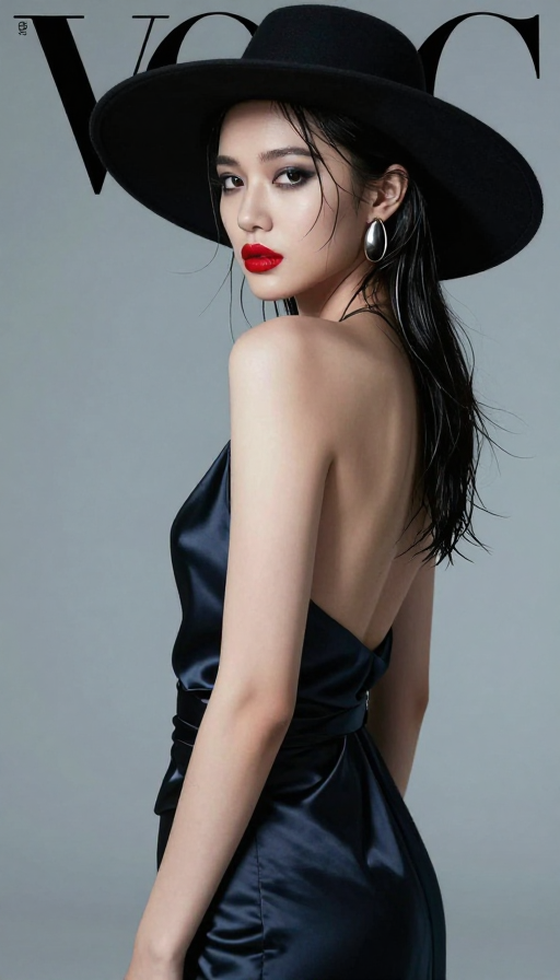 时尚杂志封面：高级质感人像与冷调光影艺术