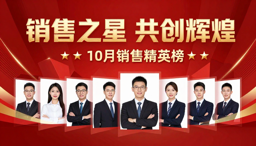 销售精英荣耀时刻:金色设计彰显现代商务风采