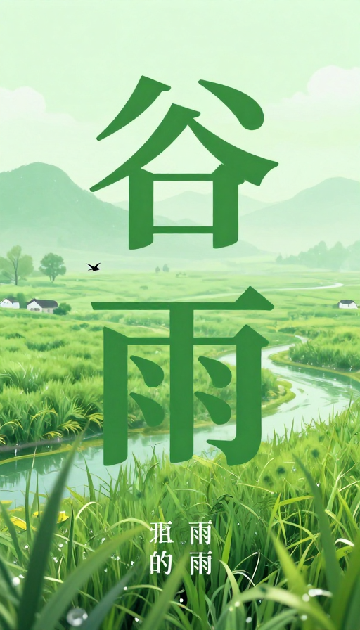 谷雨诗意：水墨风文字艺术海报设计