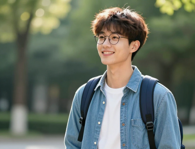 清新自然的青年形象：校园与户外阳光下的微笑瞬间